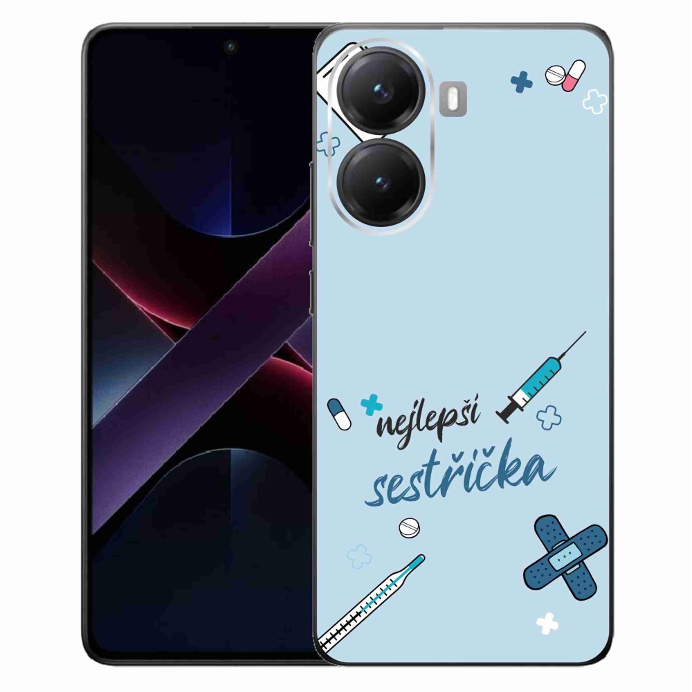 Gél borító mmCase a Xiaomi Poco X7 Pro 5G-n - a legjobb kishúg kék háttérrel