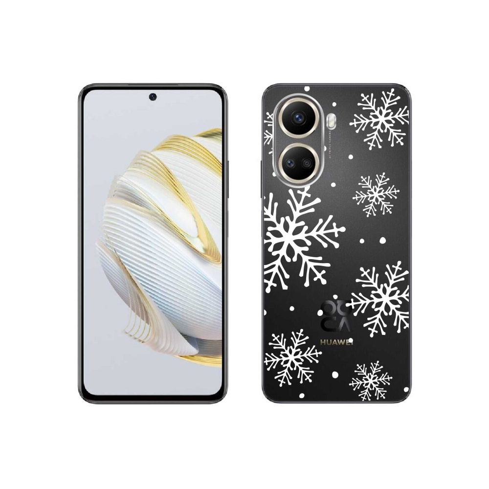 Gél borítás mmCase a Huawei Nova 10 SE-n - fehér pelyhek átlátszó háttéren