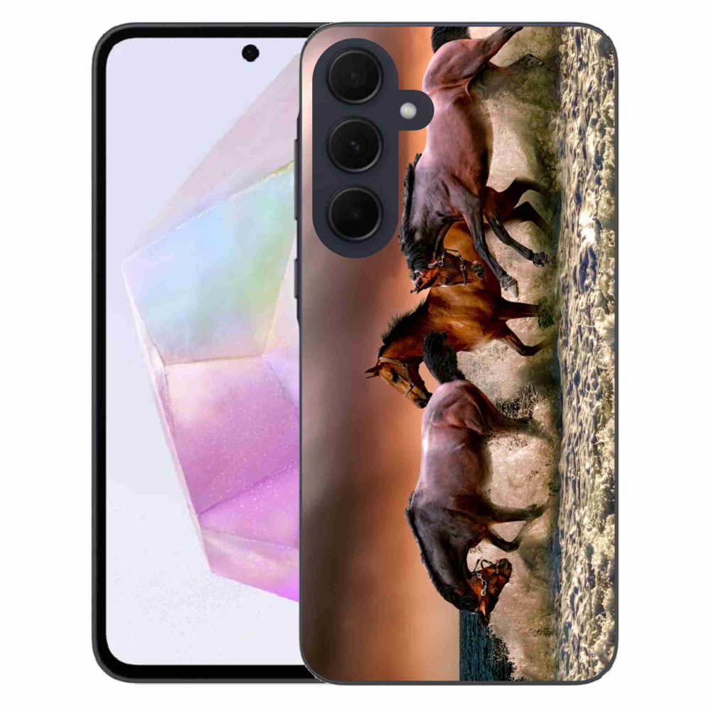 Gél tok mmCase a Samsung Galaxy A35 5G készülékhez - lovak 1