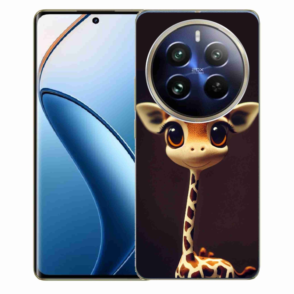 Zselés borítás mmCase a Realme 12 Pro 5G/12 Pro+ 5G - kis zsiráf számára