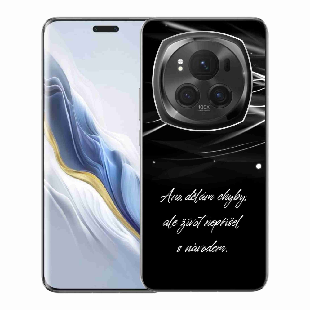 Gél borítás mmCase a Honor Magic 6 Pro 5G-n - idézem fekete háttérrel