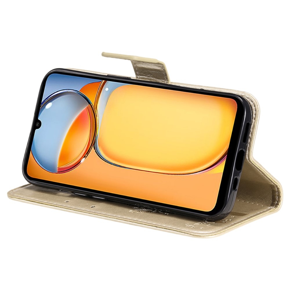 Fák könyv tok Xiaomi Poco C65/Redmi 13C - arany színű