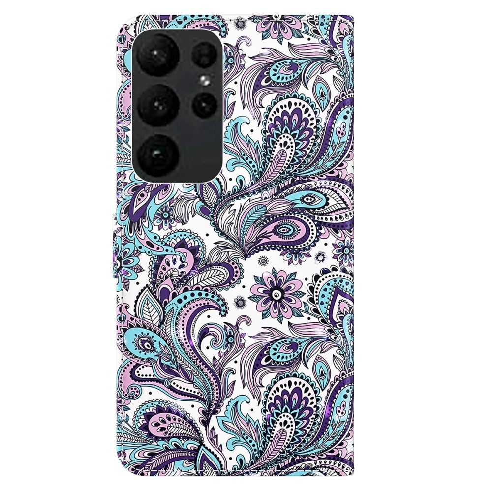 Nyomtatott könyv tok Samsung Galaxy S24 Ultra készülékhez - kasmír minta