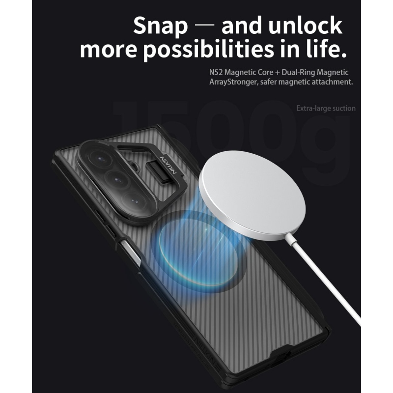 Nillkin CamShield Prop mágneses toll slot hátlapja Samsung Galaxy Z Fold 7 átlátszó fekete