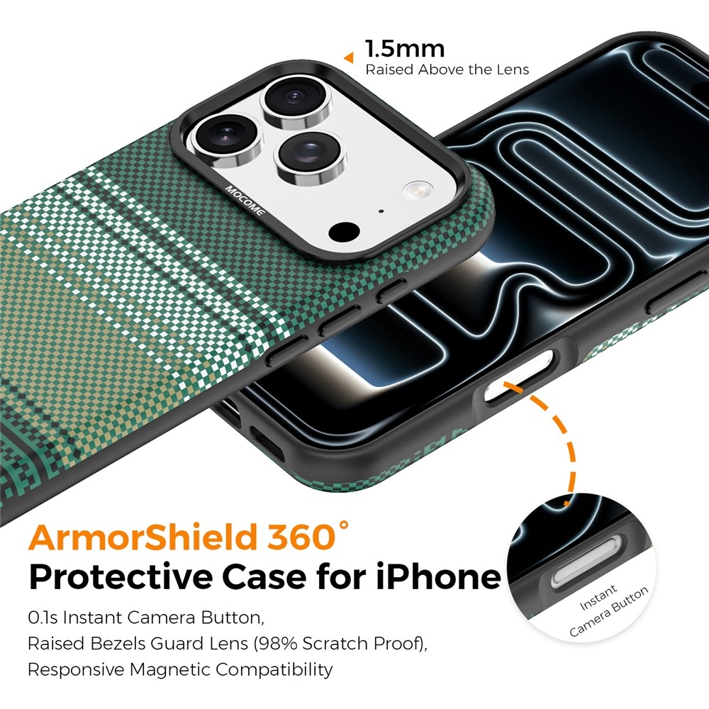 Rainbow strapabíró, MagSafe-kompatibilis tok az iPhone 18 Pro Max-hoz – zöld
