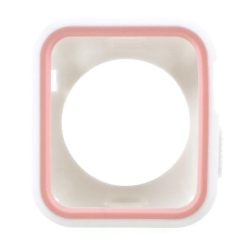 Keretes zselés tok Apple Watch 42 mm-es órához - fehér/rózsaszín