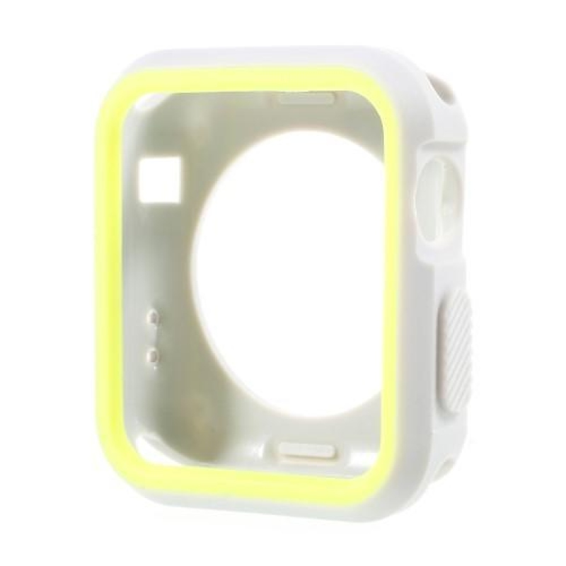 Keretes zselés tok Apple Watch 42mm órához - fehér/zöld