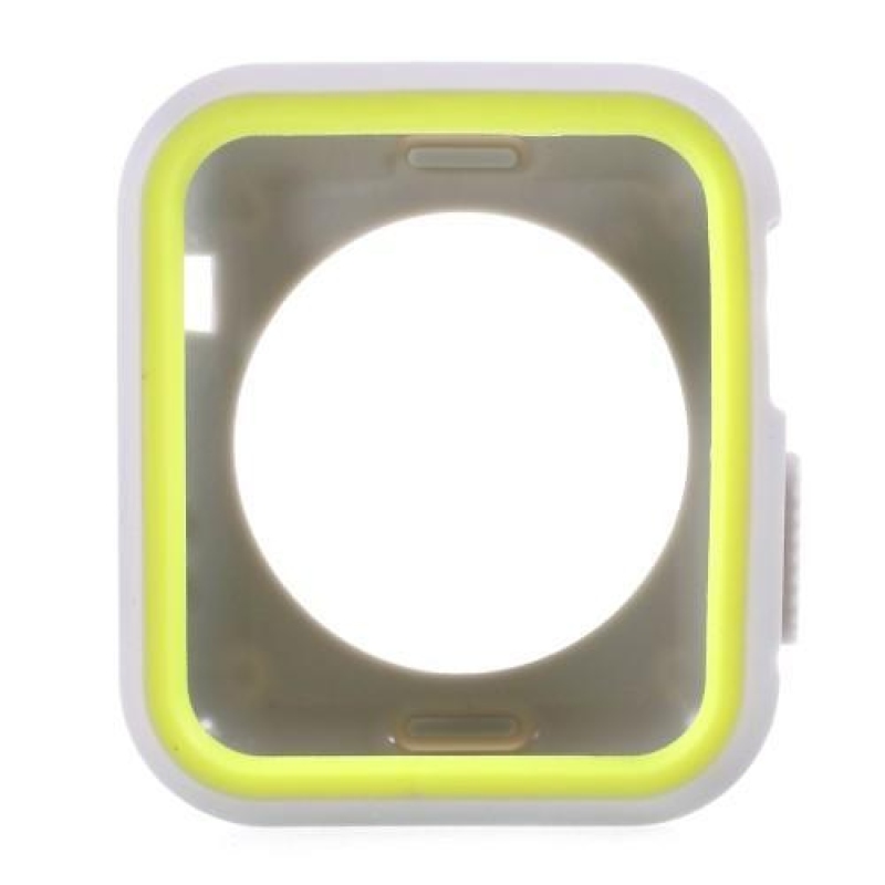 Keretes zselés tok Apple Watch 42mm órához - fehér/zöld