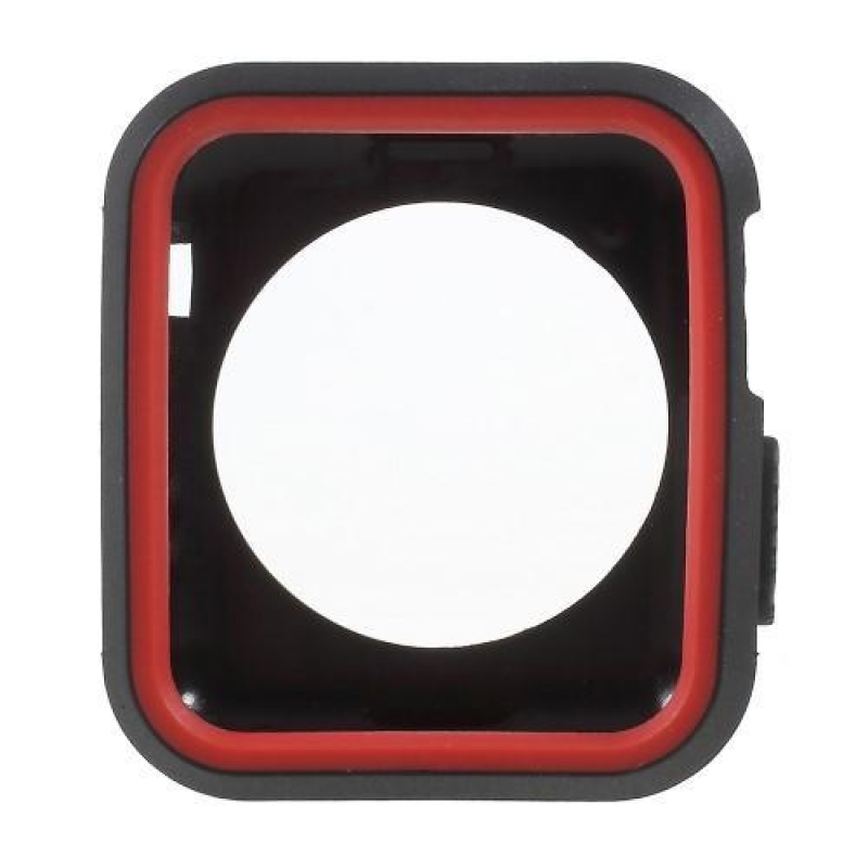 Keretes zselés tok Apple Watch 42mm órához - fekete/piros