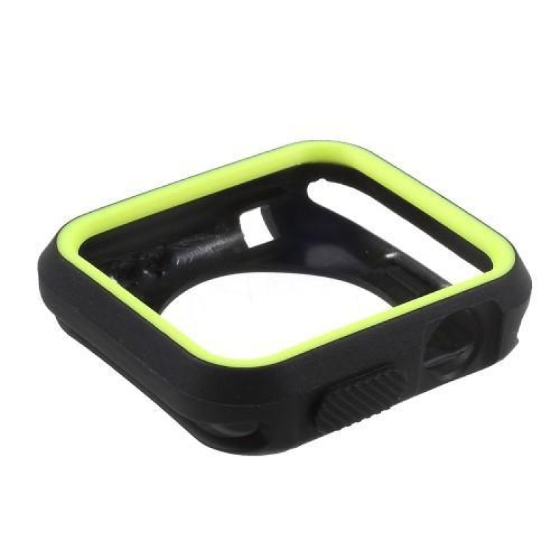 Keretes zselés tok Apple Watch 42mm órához - fekete/zöld