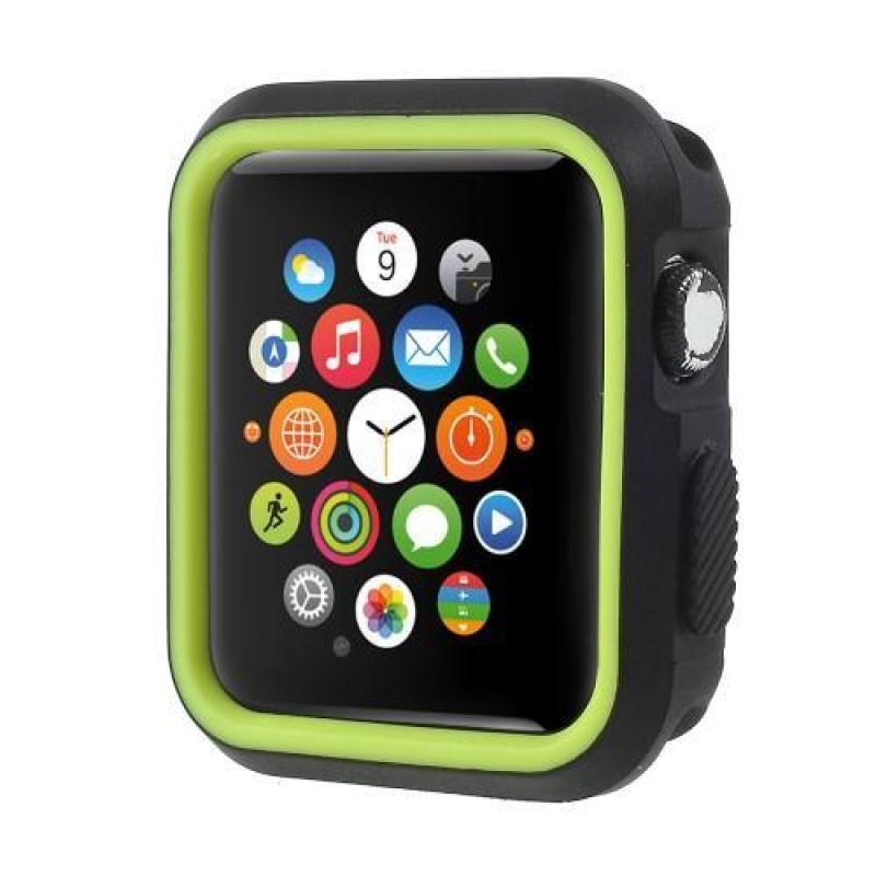 Keretes zselés tok Apple Watch 42mm órához - fekete/zöld