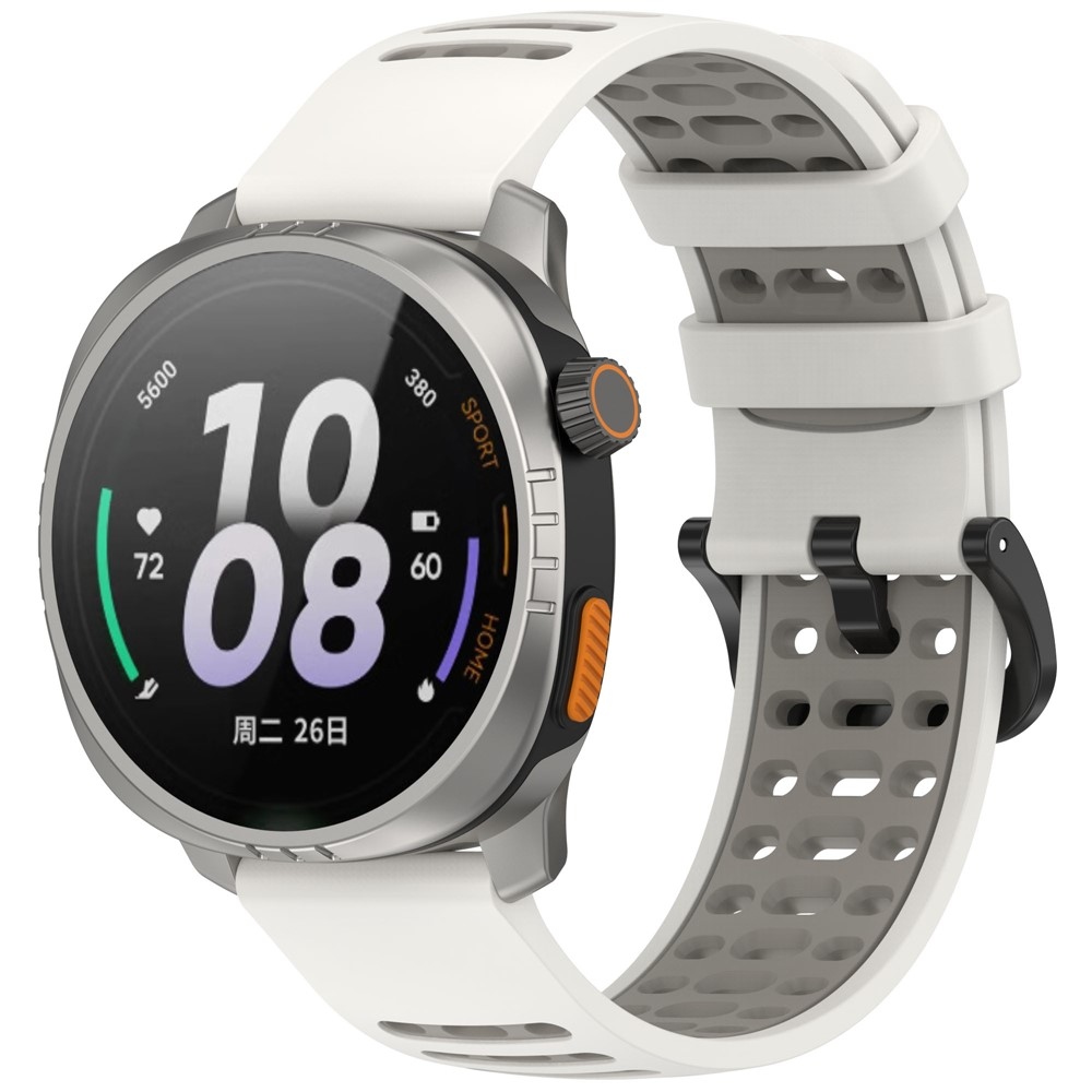 Rang szilikon karkötő, 22 mm, Xiaomi Watch S4 47 mm-hez – fehér/szürke