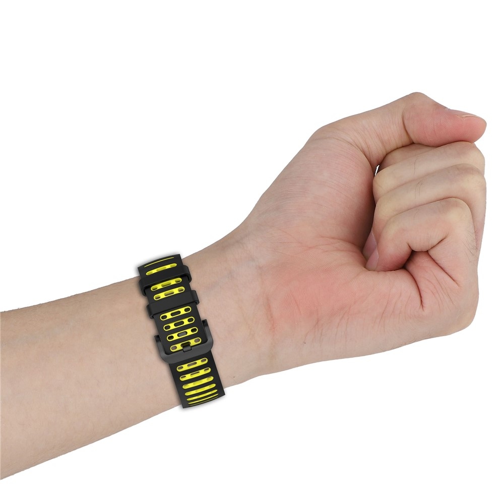 Rang szilikon karkötő, 22 mm, Xiaomi Watch S4 47 mm-hez – fekete/sárga
