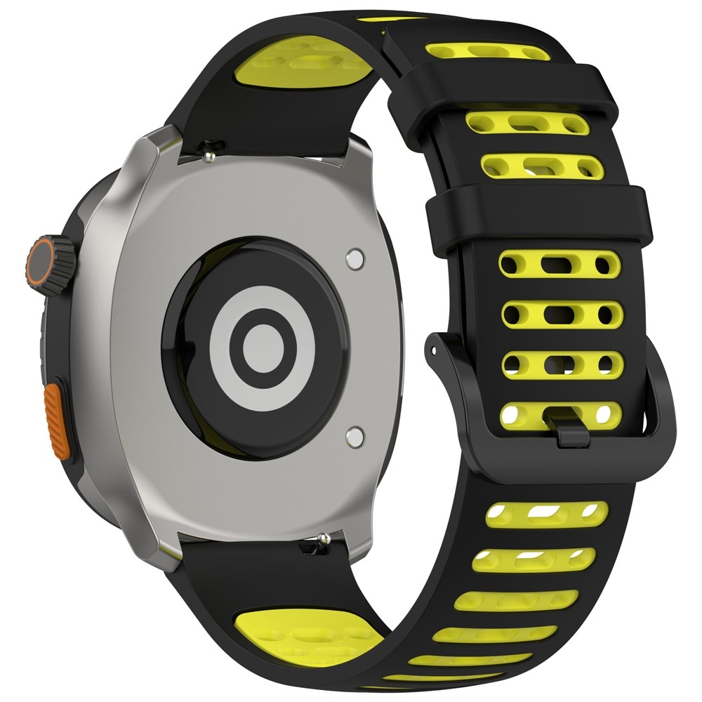 Rang szilikon karkötő, 22 mm, Xiaomi Watch S4 47 mm-hez – fekete/sárga