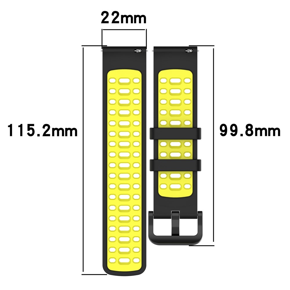 Rang szilikon karkötő, 22 mm, Xiaomi Watch S4 47 mm-hez – fekete/sárga