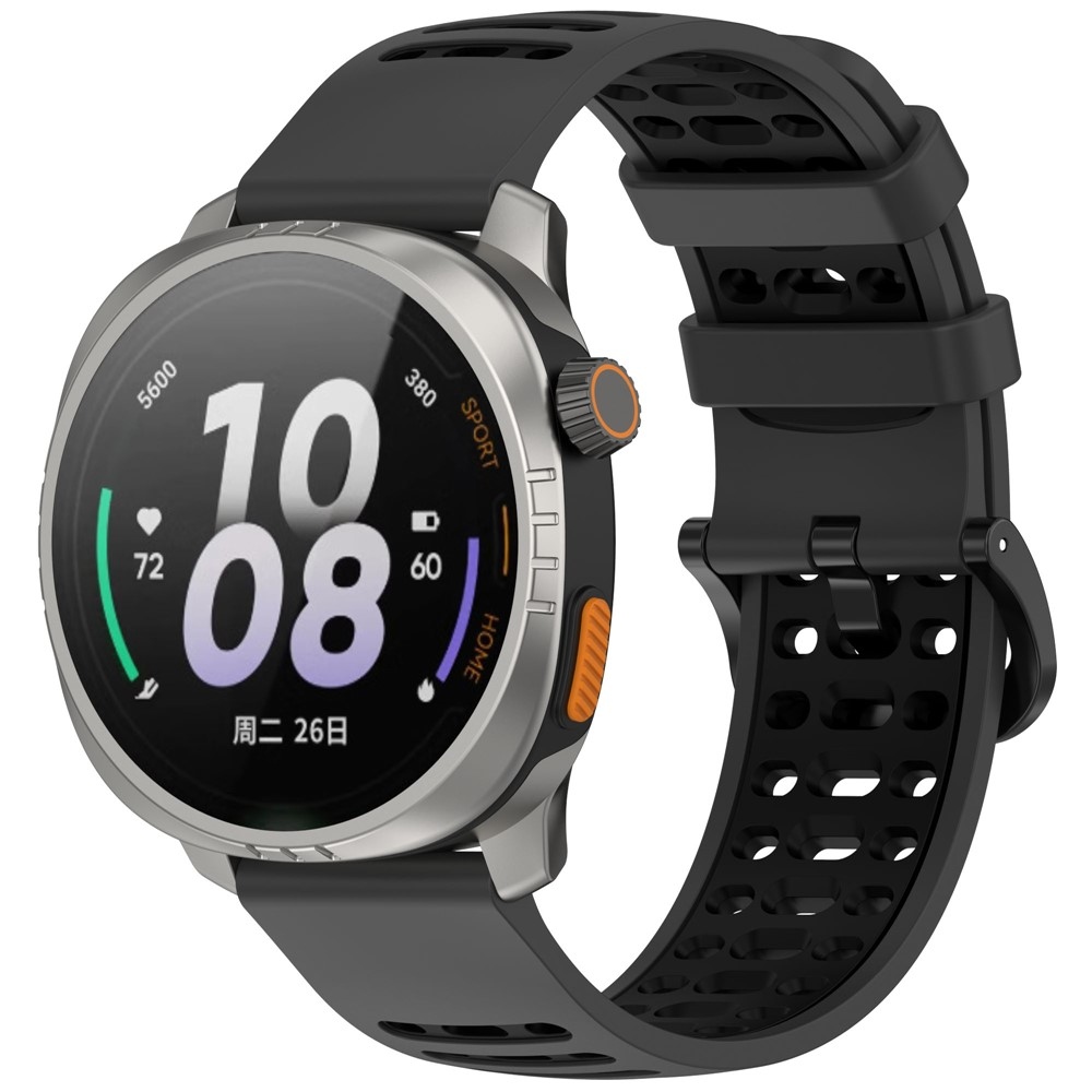Rang szilikon karkötő, 22 mm, Xiaomi Watch S4 47 mm-hez – szürke/fekete