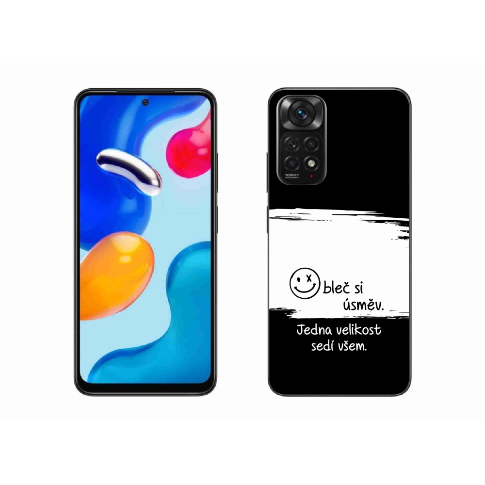 Gél borító mmCase a Xiaomi Redmi Note 11S 4G-hez - vicces szöveg 8 fekete és fehér háttérrel