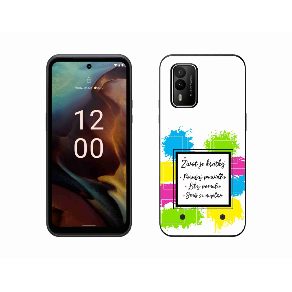 Zselés borítás mmCase a Nokia XR21 készülékhez - idézem 5 fehér háttér