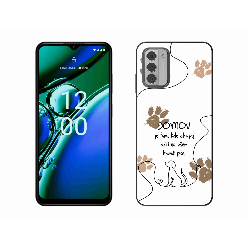 Zselés borító mmCase a Nokia G42 készülékhez - kutya motívum fehér háttérrel