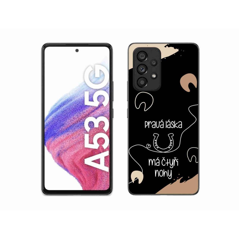 Gél borítás mmCase Samsung Galaxy A53 5G - ló motívum fekete háttérrel