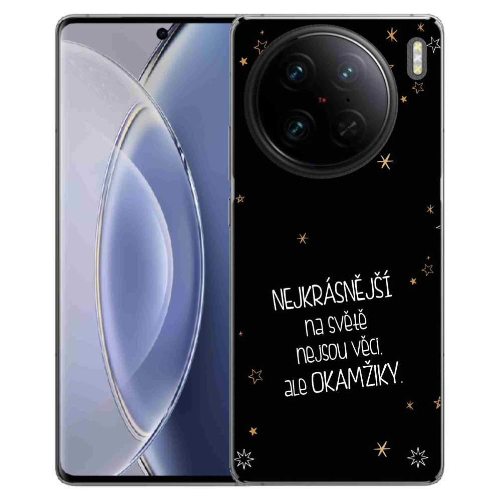 Gél borítás mmCase a Vivo X90 Pro készülékre - Idézet 4 fekete háttér
