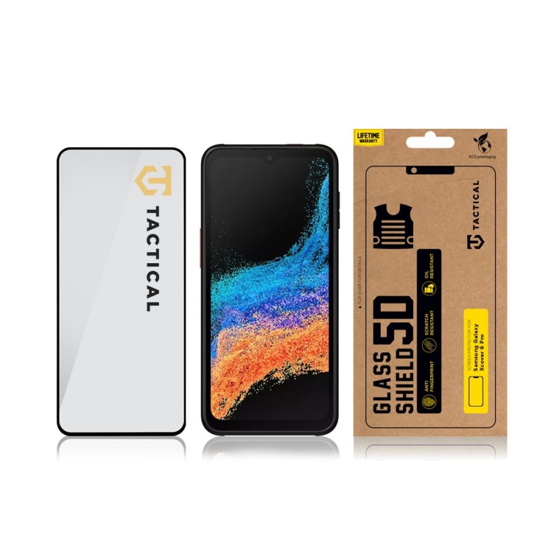 Taktikai üvegpajzs 5D üveg a Samsung Galaxy Xcover 6 Pro fekete készülékhez