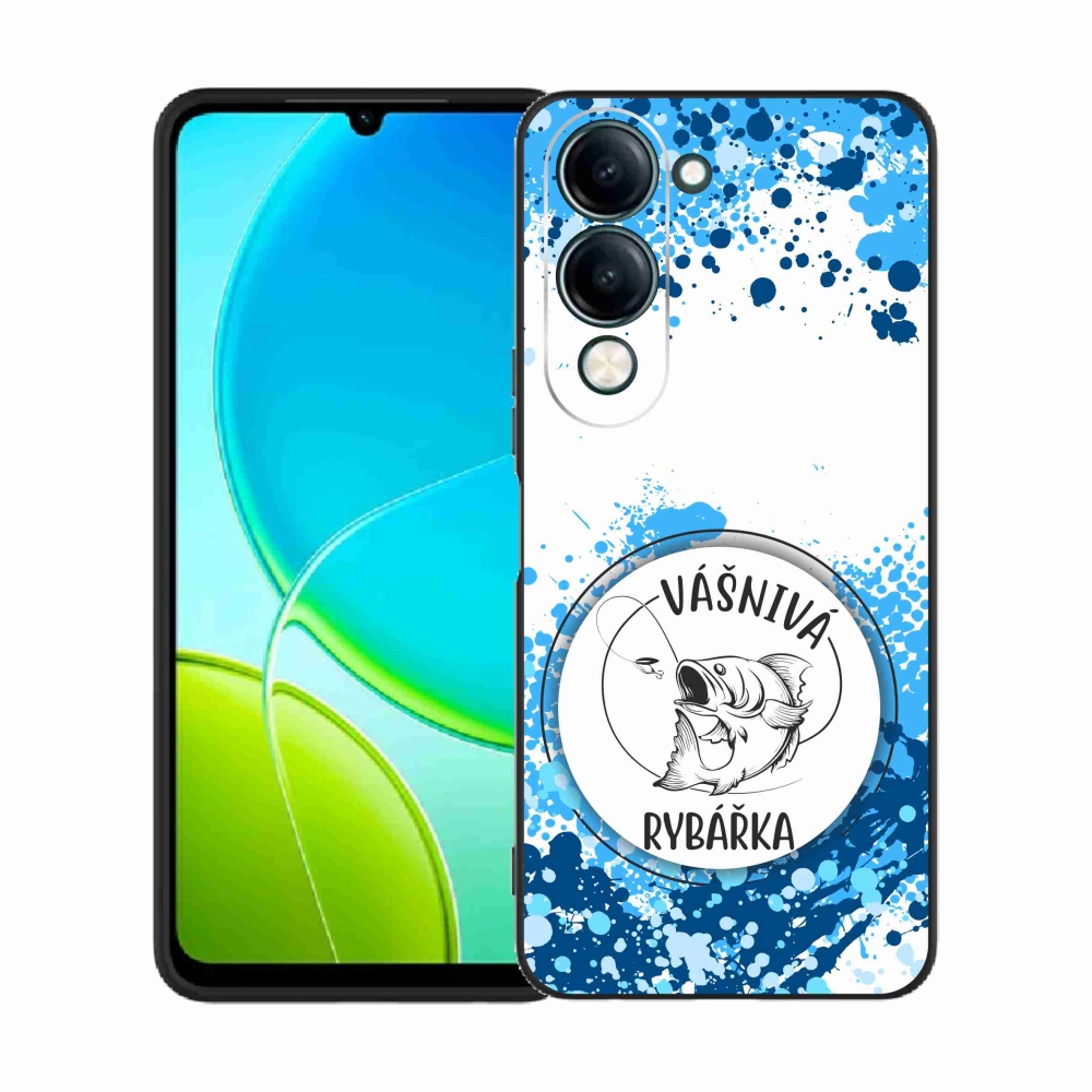 Gél borító mmCase a Vivo Y29s 5G-hez - szenvedélyes halász fehér háttérrel