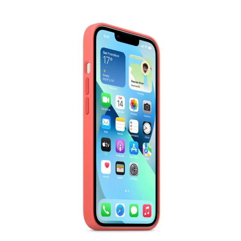 MM253ZM/A Apple szilikon borító, beleértve a. Magsafe iPhone 13 készülékhez Rózsaszín Pomelo