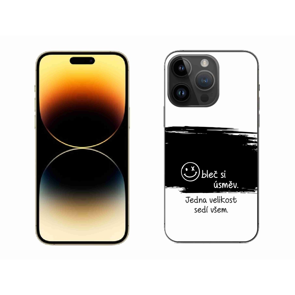 Gél borítás mmCase iPhone 14 Pro Max 6.7 készülékhez - vicces szöveg 8 fekete és fehér háttérrel