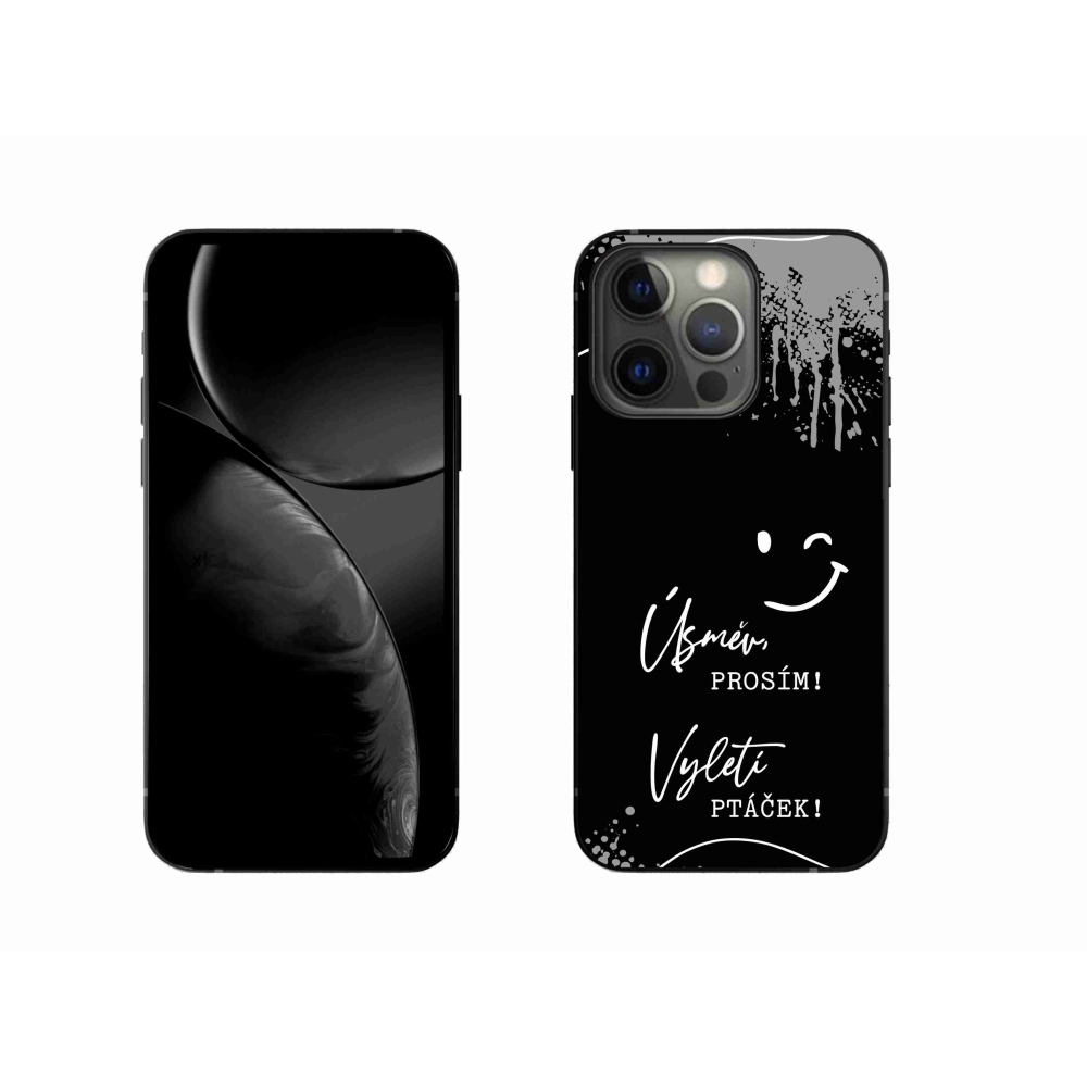 Gél borítás mmCase iPhone 13 Pro 6.1 készülékhez - vicces szöveg 4 fekete háttér