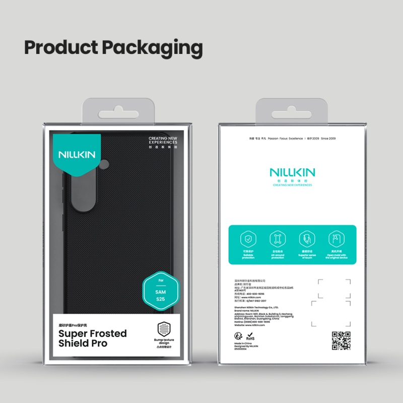 Nillkin Super Frosted PRO hátlap a Samsung Galaxy S25 készülékhez Fekete