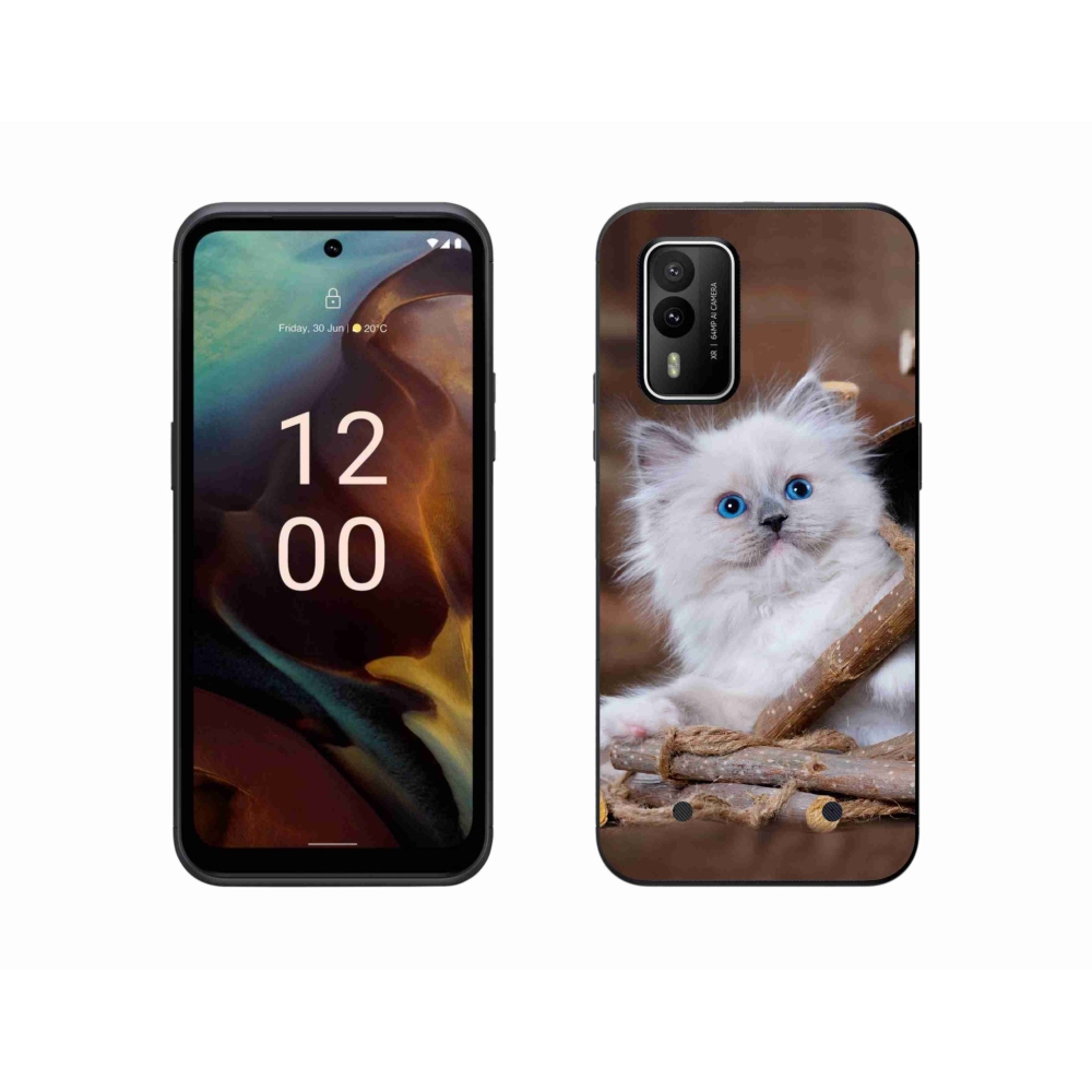 Zselés borítás mmCase a Nokia XR21 készülékhez - fehér cica