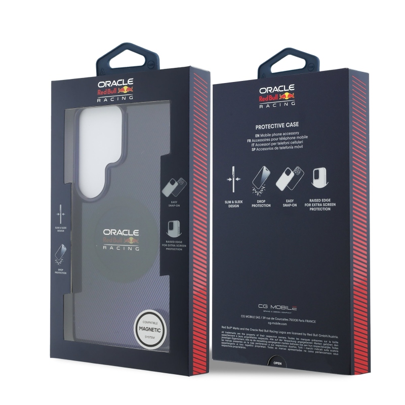 Red Bull PC Dupla rétegű kevert vonalak mágneses hátlapja Samsung Galaxy S26 Ultra Navy számára