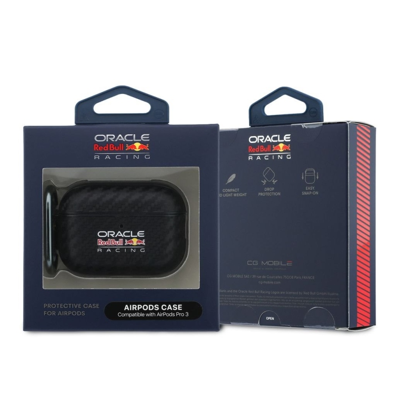 Red Bull PU karbon tok AirPods Pro 3 fekete színű készülékhez