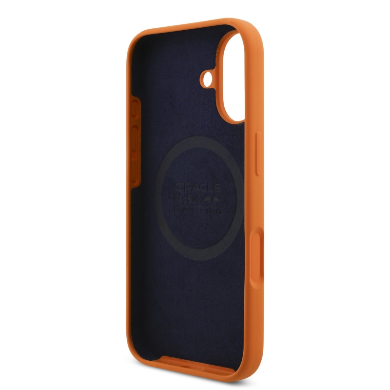 Red Bull szilikon kék gyűrűs MagSafe hátlap iPhone 17 narancssárga iPhone 17-hez