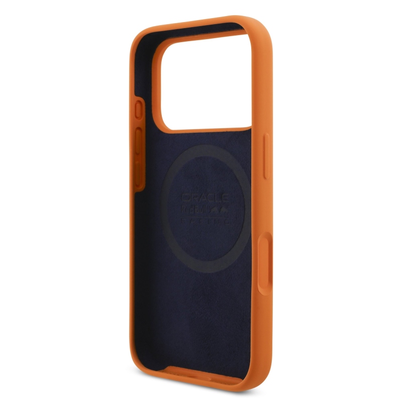 Red Bull szilikon kék gyűrűs MagSafe hátlap iPhone 17 Pro narancssárga változathoz