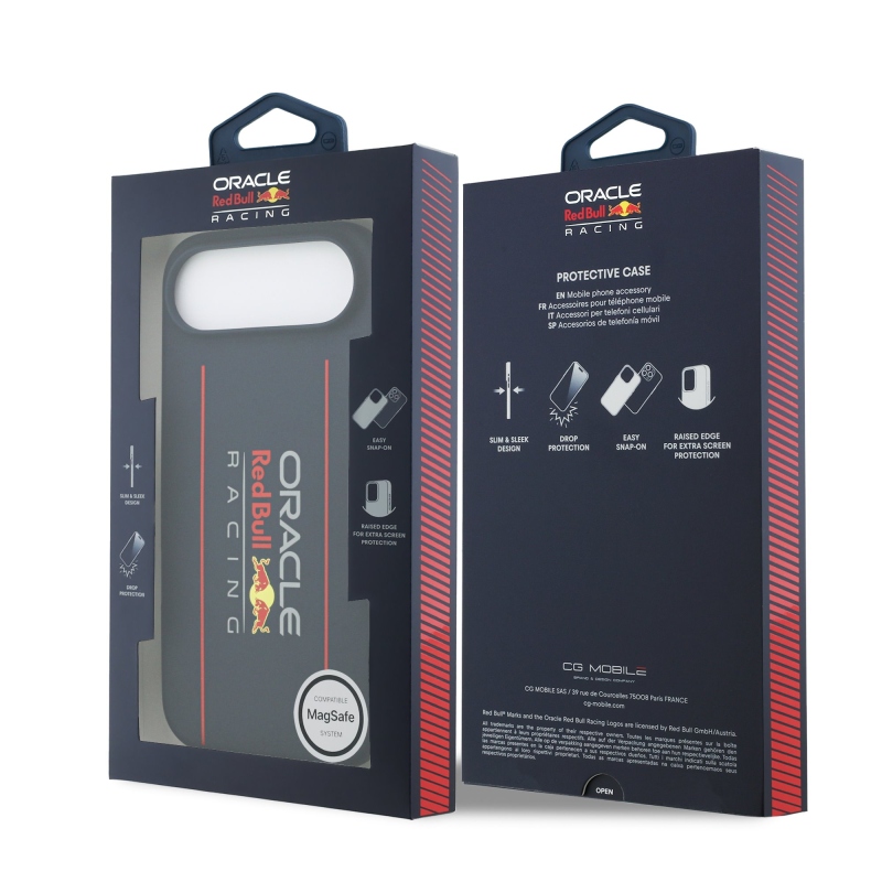 Red Bull szilikon függőleges logós MagSafe hátlap iPhone Air Navy számára
