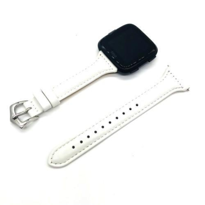 Valódi bőrszíj Fitbit Versa készülékhez - fehér