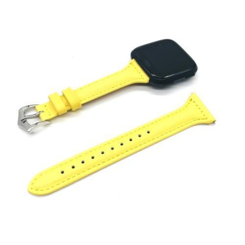 Valódi bőrszíj Fitbit Versa készülékhez - sárga