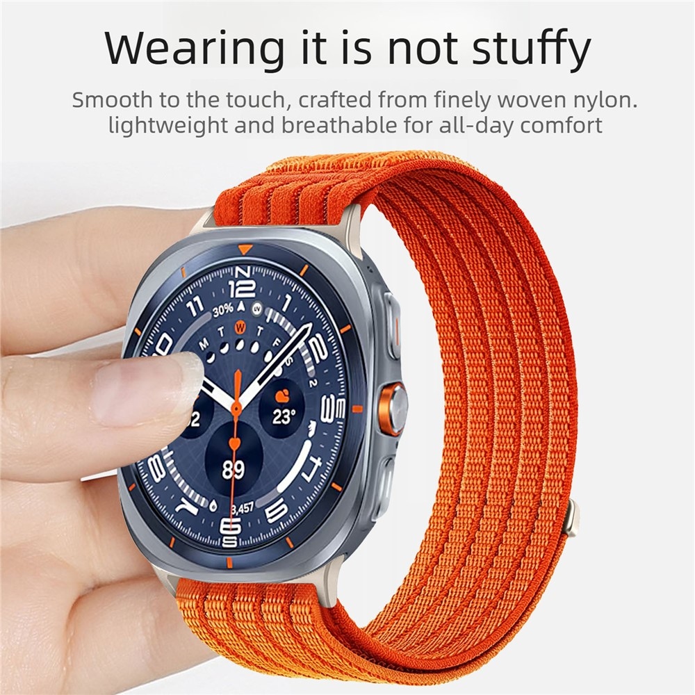 Reply nylon szíj a Samsung Galaxy Watch Ultra (2025) 47 mm-es modellhez – narancssárga