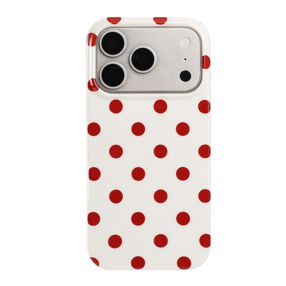Retro Dot gél tok iPhone 18 Pro Max/17 Pro Max mobiltelefonhoz – fehér