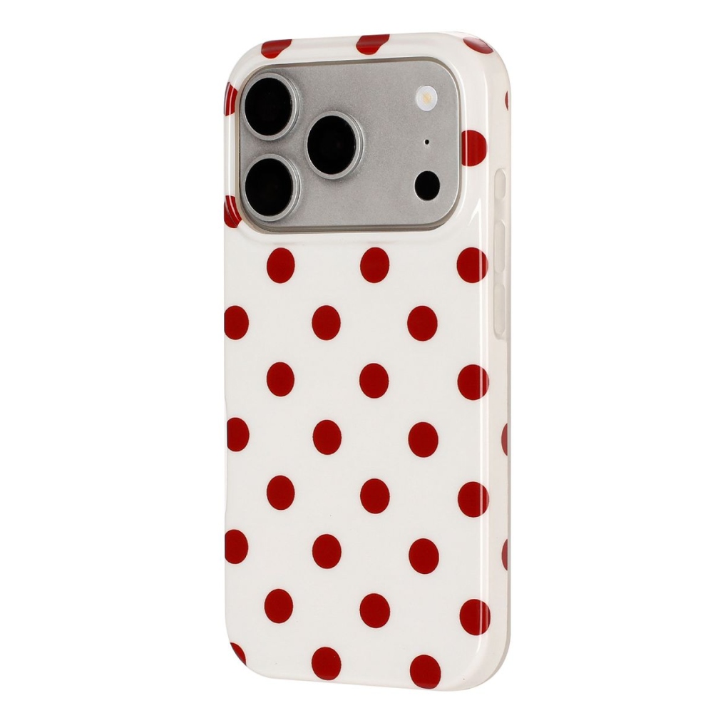 Retro Dot gél tok iPhone 18 Pro Max/17 Pro Max mobiltelefonhoz – fehér