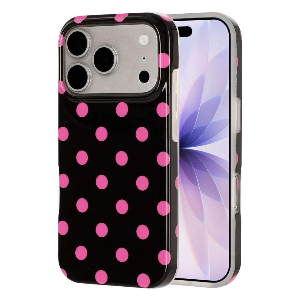 Retro Dot gél tok iPhone 18 Pro Max/17 Pro Max készülékhez – fekete