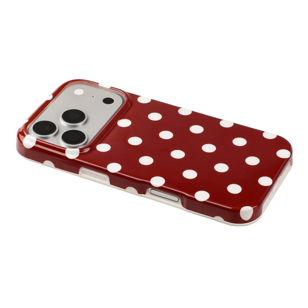 Retro Dot gél tok iPhone 18 Pro Max/17 Pro Max mobiltelefonhoz – piros
