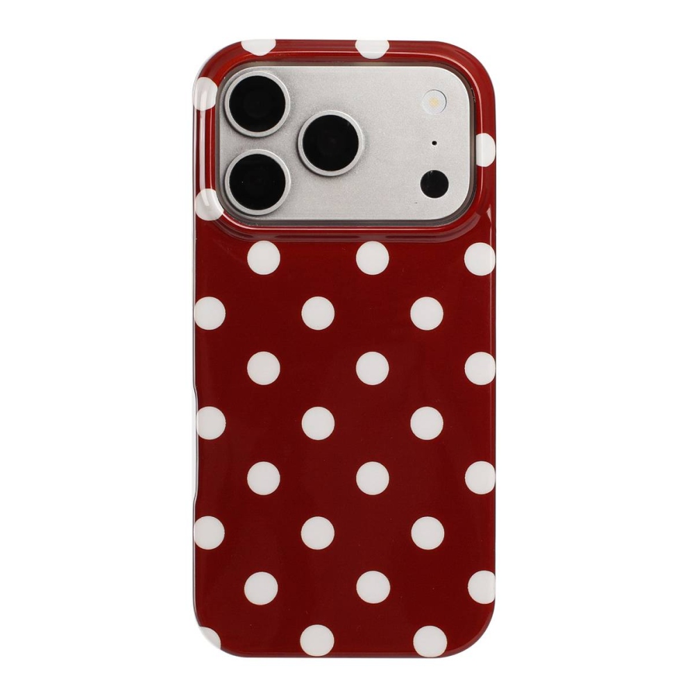Retro Dot gél tok iPhone 18 Pro Max/17 Pro Max mobiltelefonhoz – piros