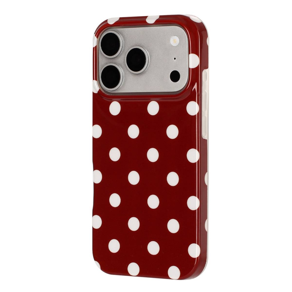 Retro Dot gél tok iPhone 18 Pro Max/17 Pro Max mobiltelefonhoz – piros