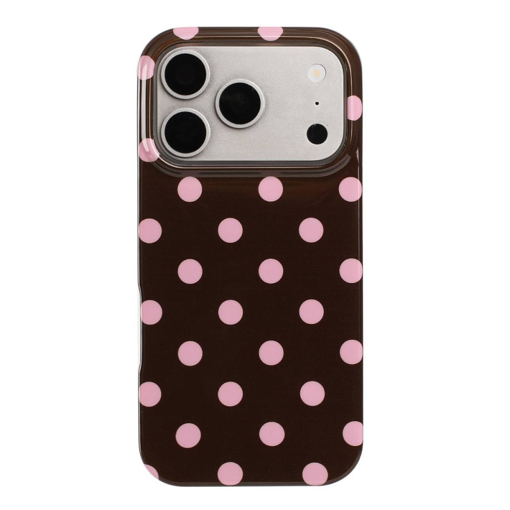 Retro Dot gél tok iPhone 18 Pro Max/17 Pro Max-hoz – barna