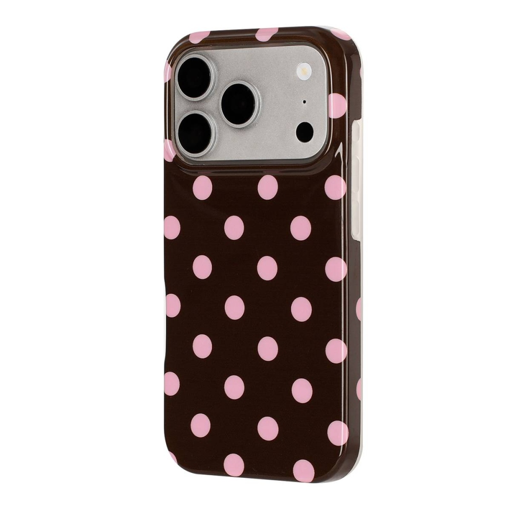 Retro Dot gél tok iPhone 18 Pro Max/17 Pro Max-hoz – barna