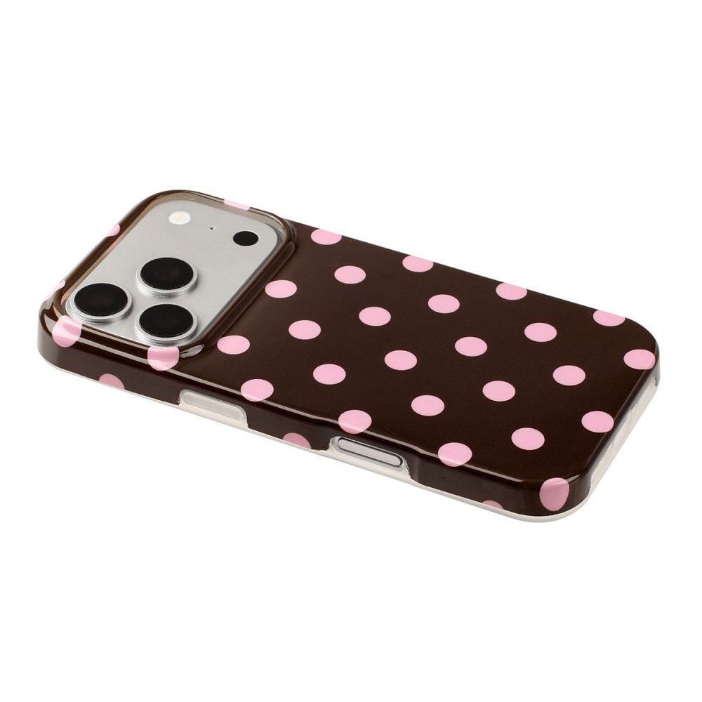 Retro Dot gél tok iPhone 18 Pro Max/17 Pro Max-hoz – barna