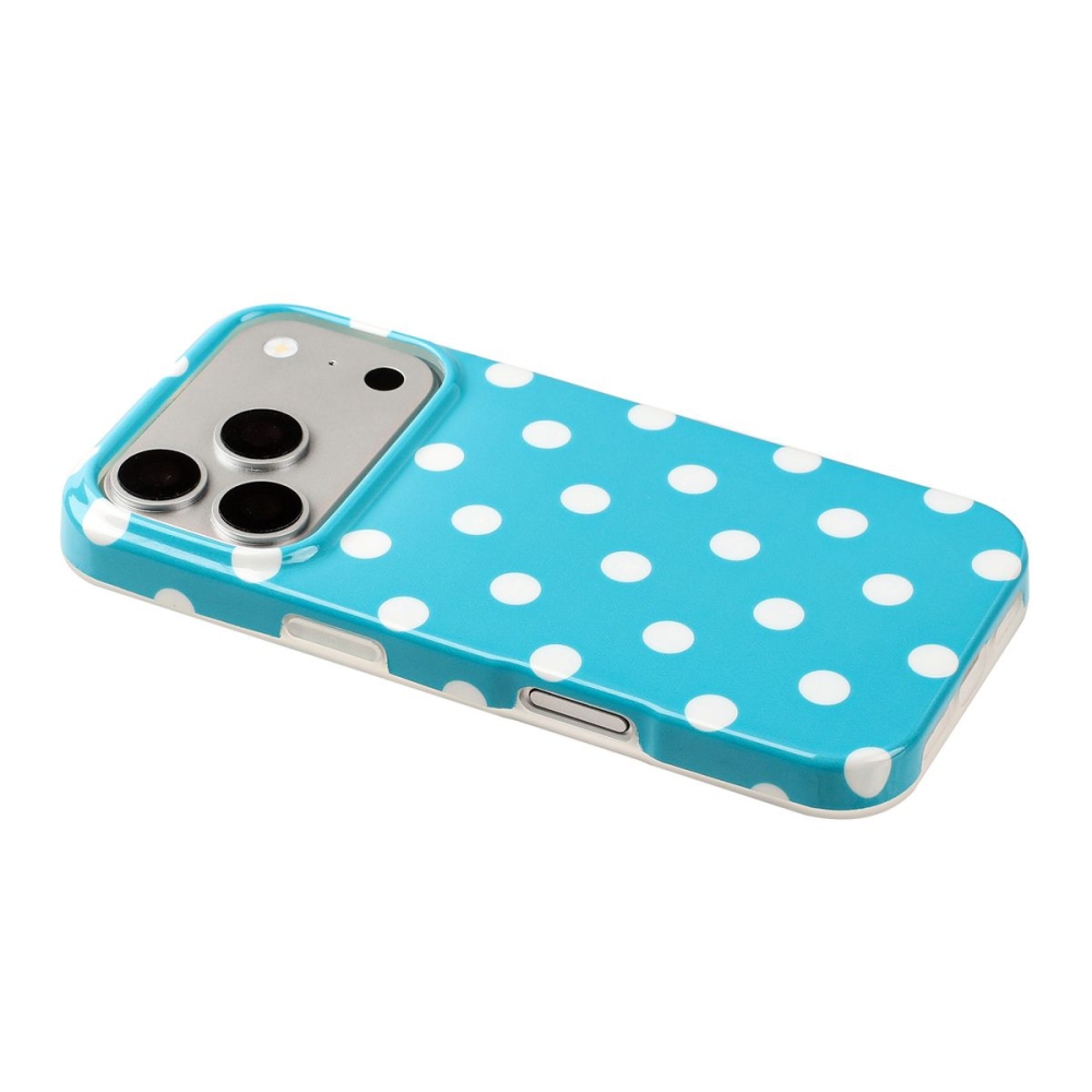 Retro Dot gél tok iPhone 18 Pro Max/17 Pro Max mobiltelefonhoz – kék